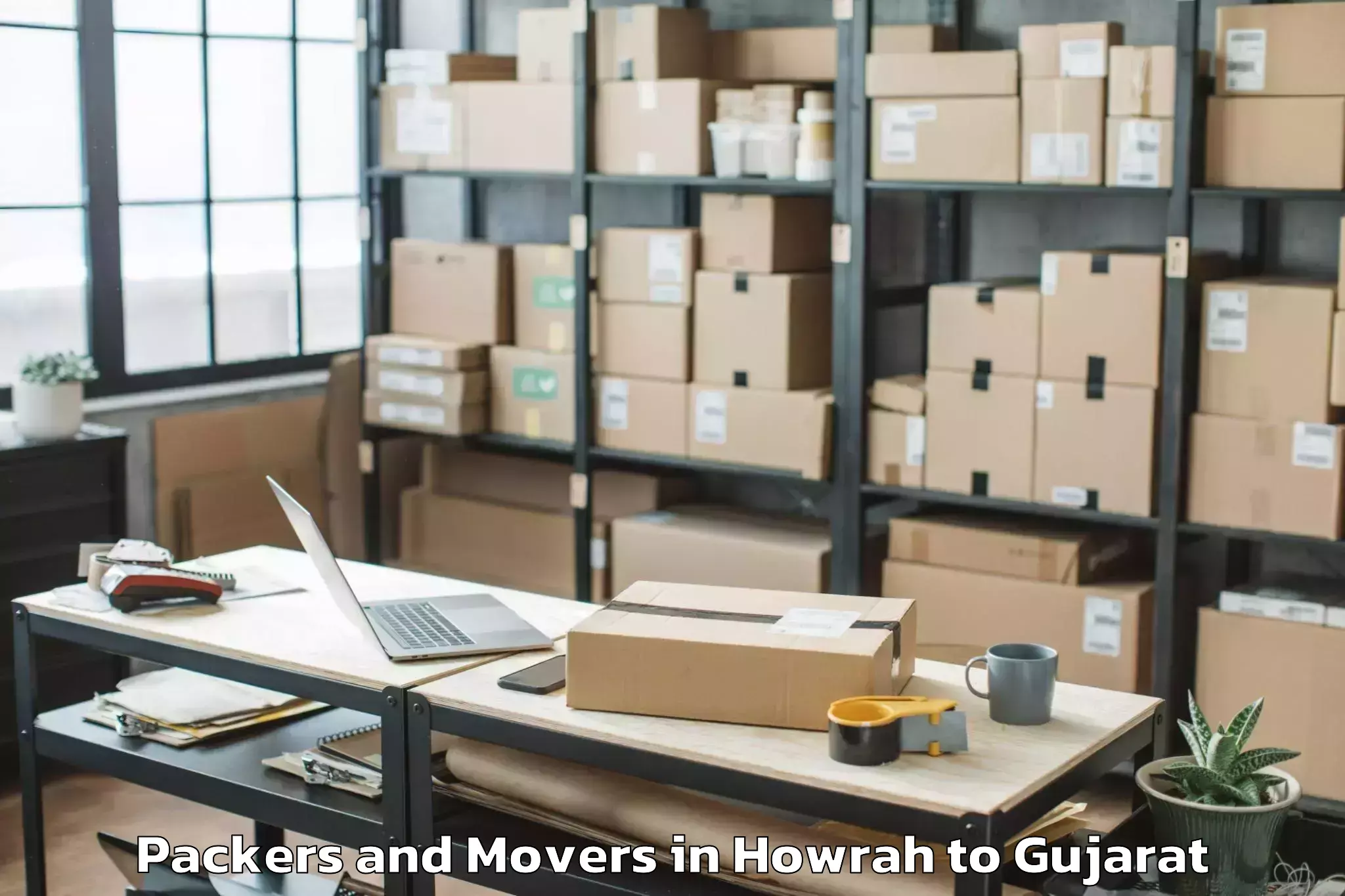 Professional Howrah to Kalol Packers And Movers